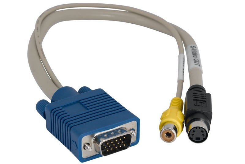 Cablelera ZC7AF2MF-01 Video Card to S-Video & TV Adapter Cable, HD15M to MD4F + RCA F 12", 28AWG, OD:7.0mm